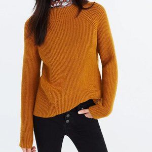 Madewell Northfield Mockneck Sweater (Donegal, Mustard)